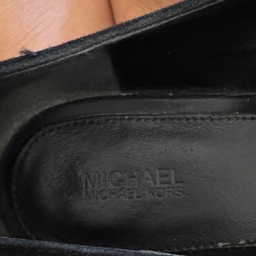Michael Kors Black Loafers Red Heart Design Dark Academia leather upper - Picture 2 of 6
